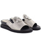 Women's silver low wedge flip-flops M.Daszyński MR2267-7 M. Daszyński