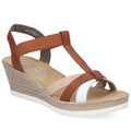 Rieker 61995-81 brown women's wedge sandals Rieker