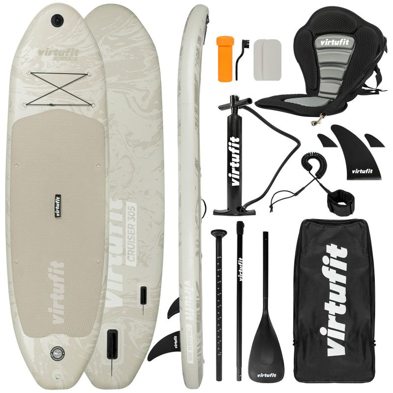 VIRTUFIT SUP BOARD CRUISER 305 - SAND BEIGE - WITH KAYAK SEAT, ACCESSORIES AND STRETCHER BAG In preparation Your Sports Performance