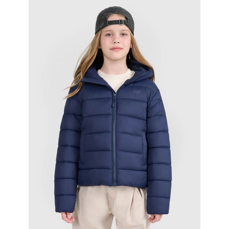 Children's down jacket with synthetic filling, unisex, 4F 4FJRAW25TDJAU0804-31S 4f