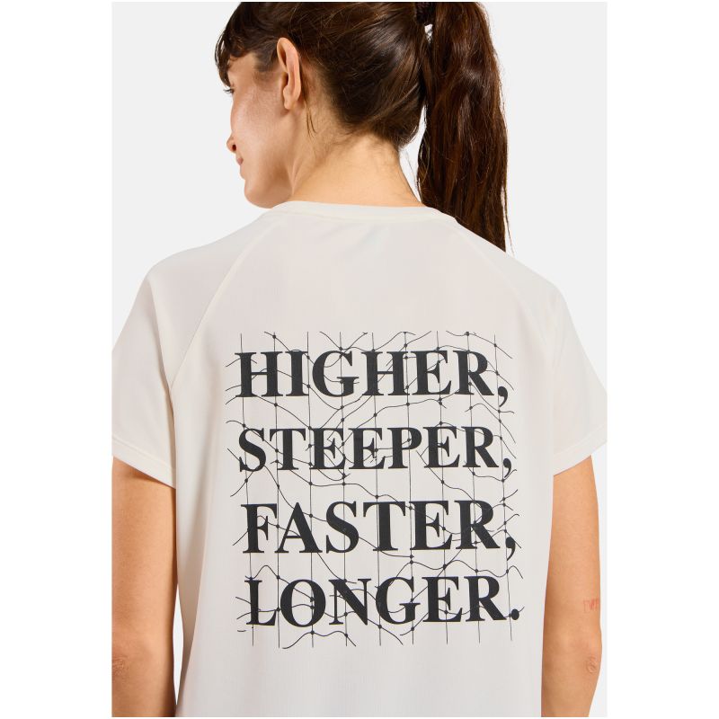 ODLO Women's Short-Sleeve Crew-Neck T-Shirt S/S ESSENTIAL PRINT, beige