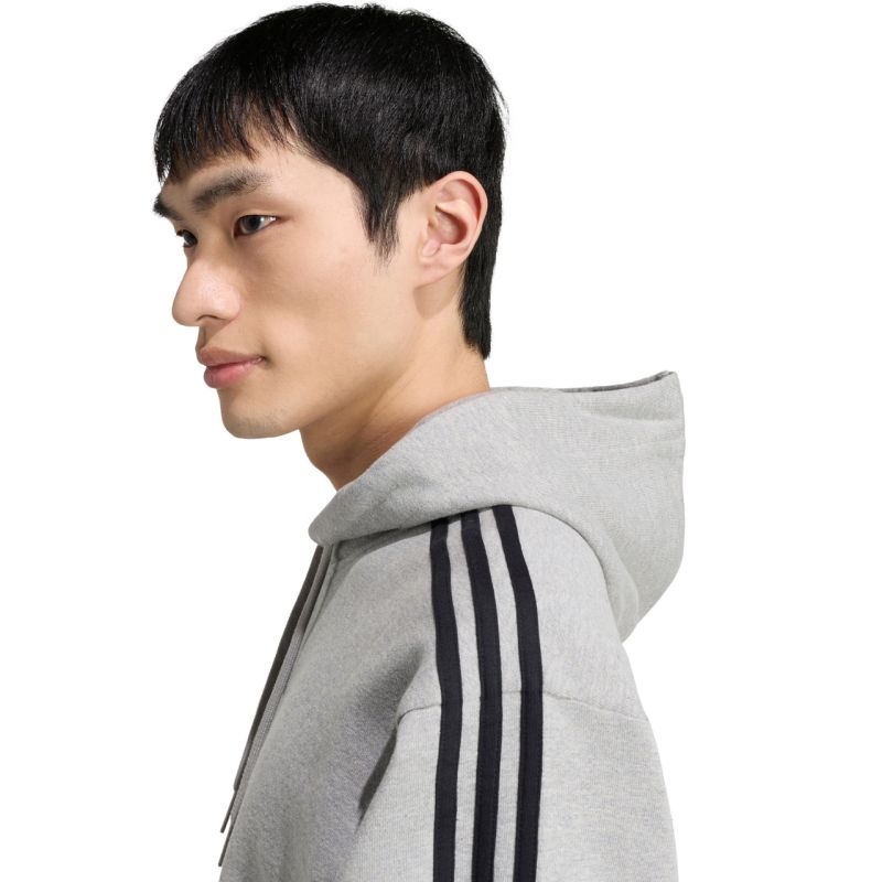 Men's adidas Essentials 3-Stripes French Terry Hoodie Gray KY4202