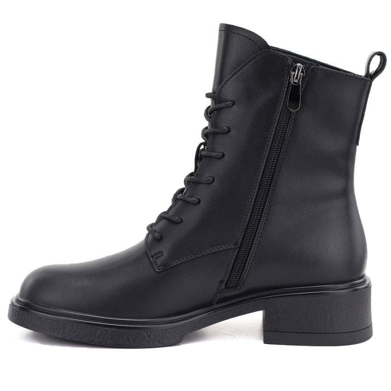 Women's leather ankle boots, black, D&A S.Barski MK62-7014