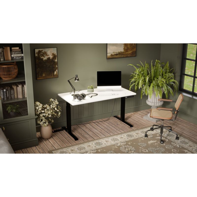 Electric height adjustable desk MOON LONG 150x80x72-120 black/white Biurka/Biurka nowoczesne Your Sports Performance
