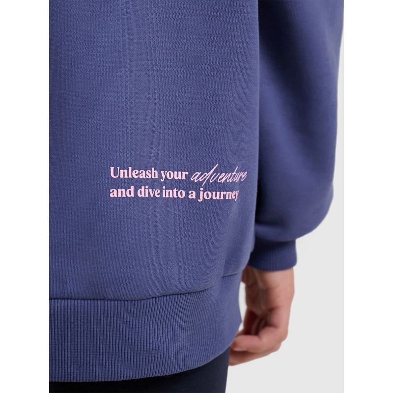 Oversized sweatshirt without a hood for girls 4F 4FJRAW25TSWSF2428-33S 4f