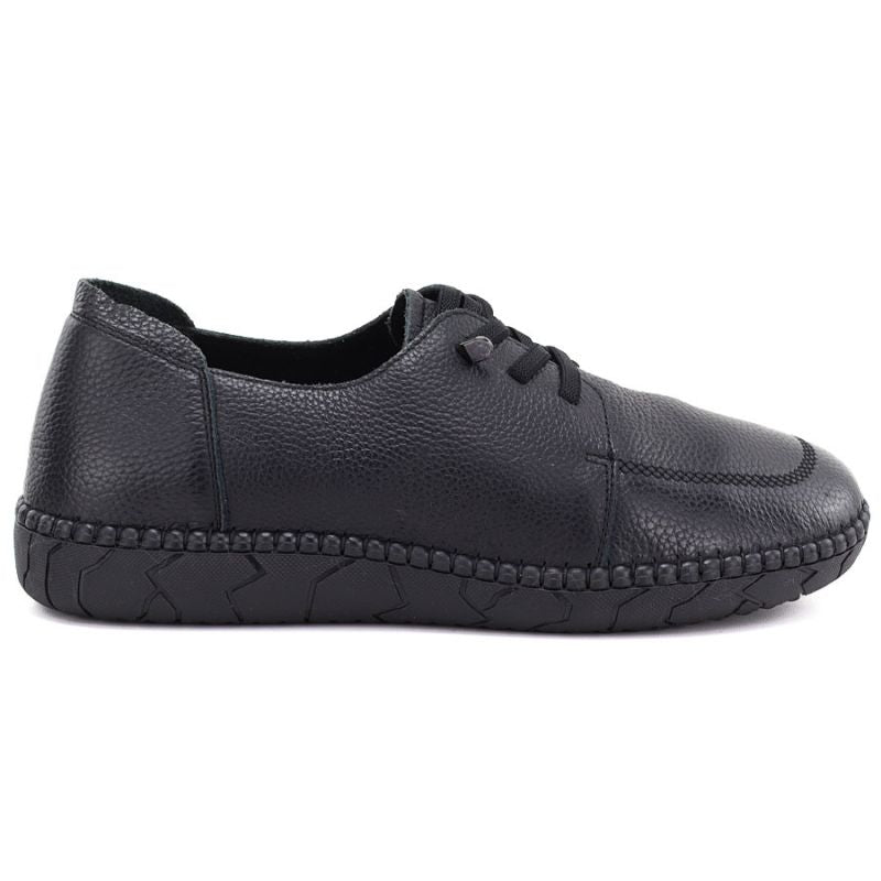 Jezzi JH01-1 comfortable black women's leather shoes