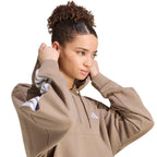 adidas Essentials 3-Stripes French Terry Quarter-Zip Women’s Sweatshirt Beige KF8315