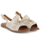 Women's leather sandals with a bow, gold, Cambell 26-19387 Cambell