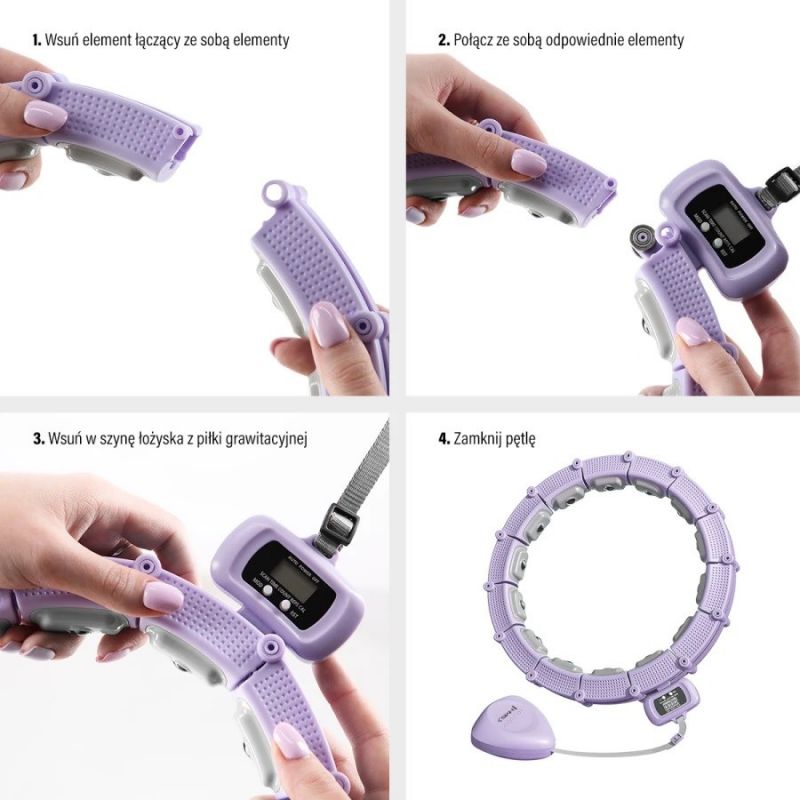 Hula hoop HMS HHM14 with magnets, weight and counter purple In preparation Your Sports Performance