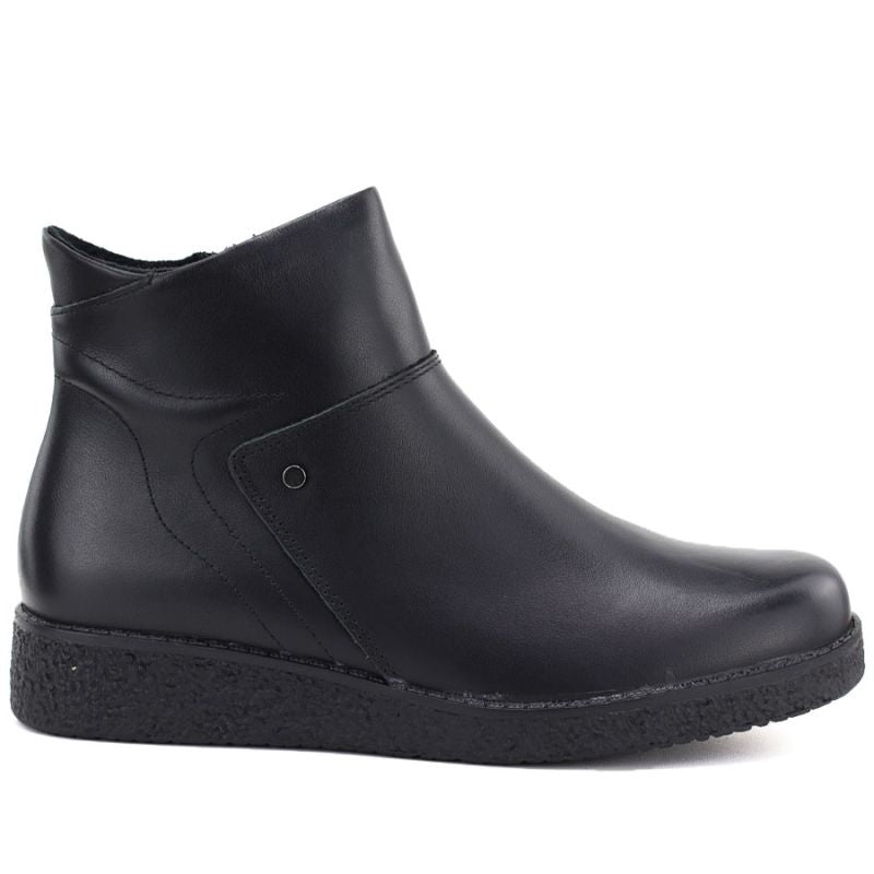 Sergio Leone BT-12-S Black Leather Wedge Ankle Boots