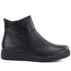Sergio Leone BT-12-S Black Leather Wedge Ankle Boots