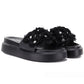 Women's floral platform flip-flops black D&A by S.Barski MR61-9015 D&A