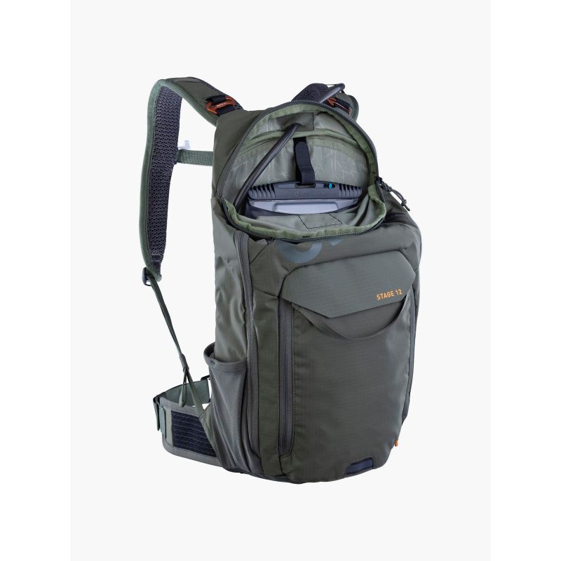 EVOC Stage 12 dark olive cycling backpack