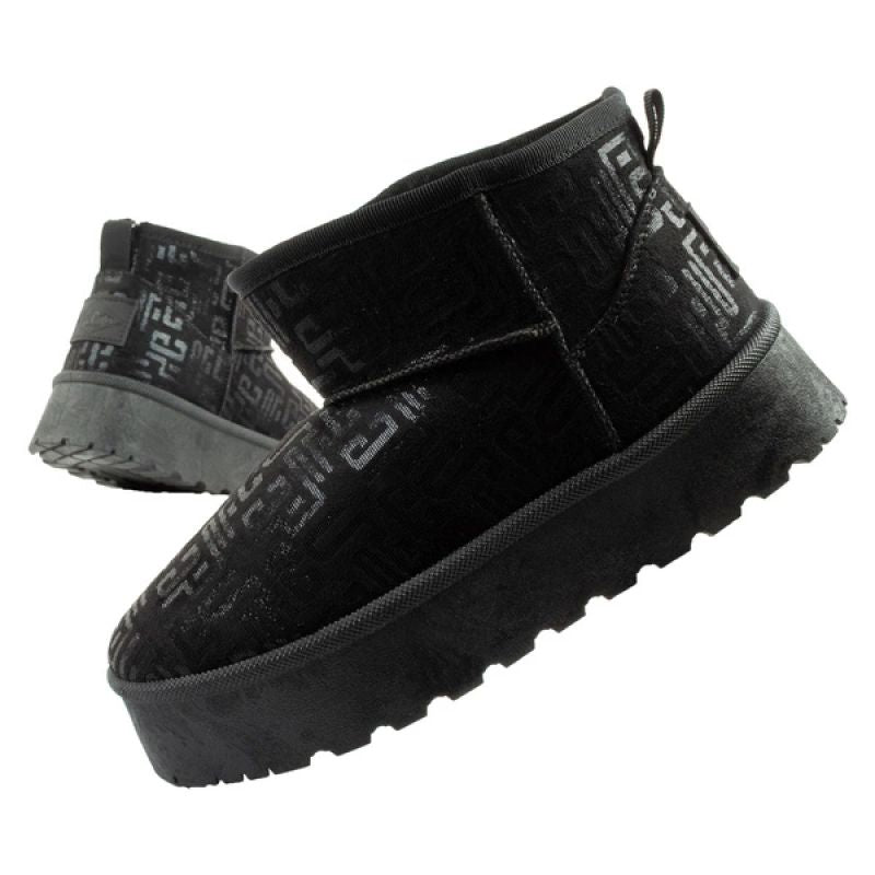 Lee Cooper women's winter snow boots, fashionable fur lined ankle boots, black Lee Cooper