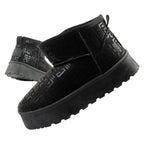 Lee Cooper women's winter snow boots, fashionable fur lined ankle boots, black Lee Cooper