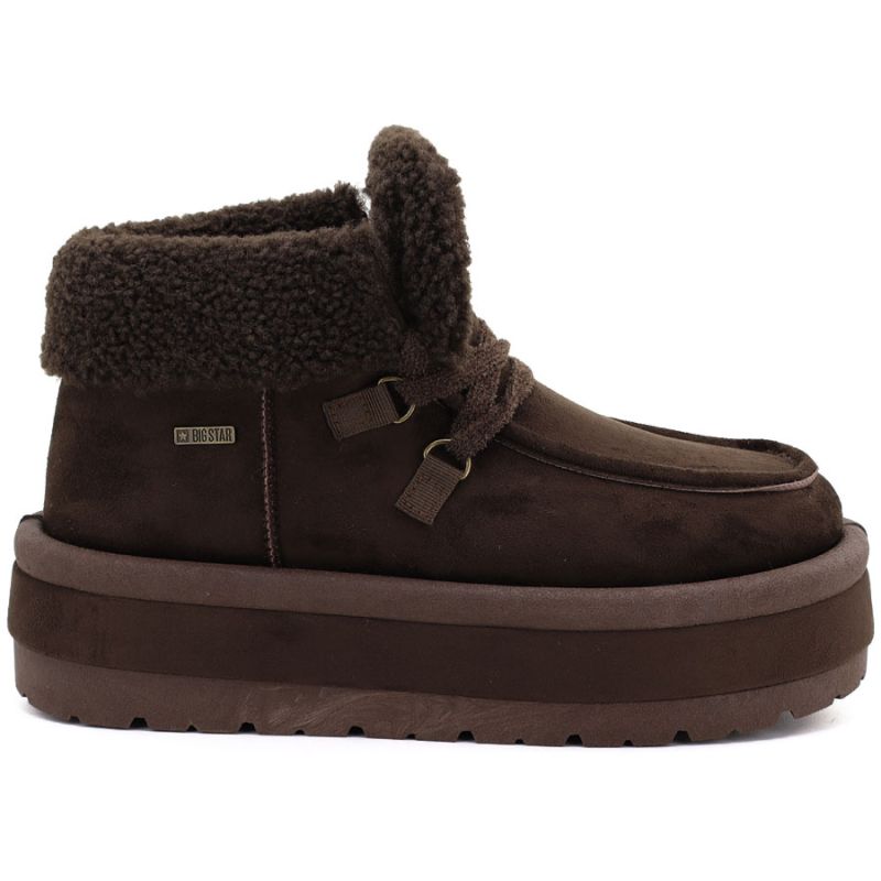 Waterproof women's snow boots with platform, brown Big Star UU274214