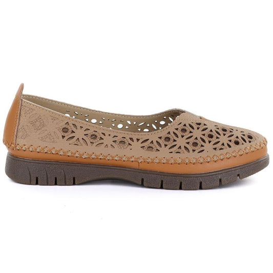 Women's leather openwork brown shoes Sergio Leone SP006 LEONE