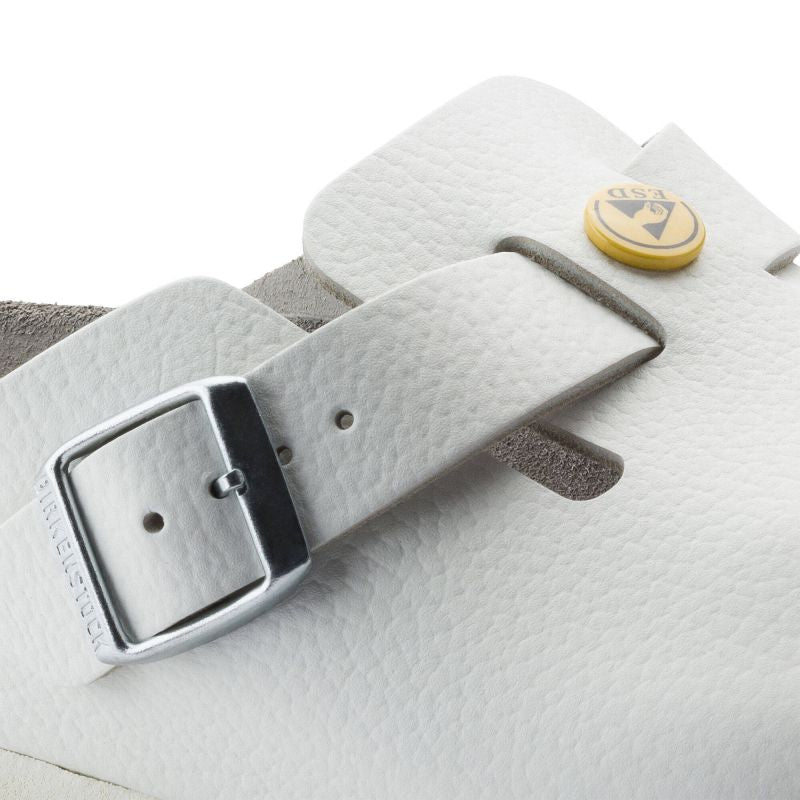 Women's Birkenstock Boston ESD White clogs natural leather medical narrow slippers (0061378) Footwear/Lifestyle/Brinkenstock/Klapki/chodaki Birkenstock
