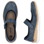Rieker N4299-14 women's comfortable velcro shoes, openwork, blue To be categorized Your Sports Performance