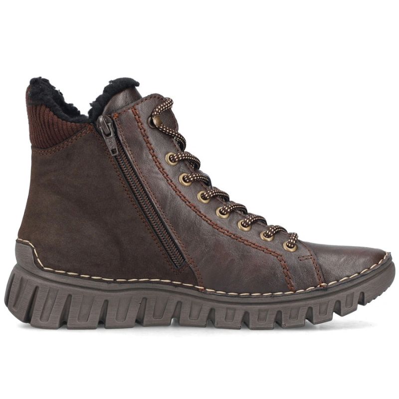 Comfortable Women’s Ankle Boots in Chocolate Brown Rieker 57512-25
