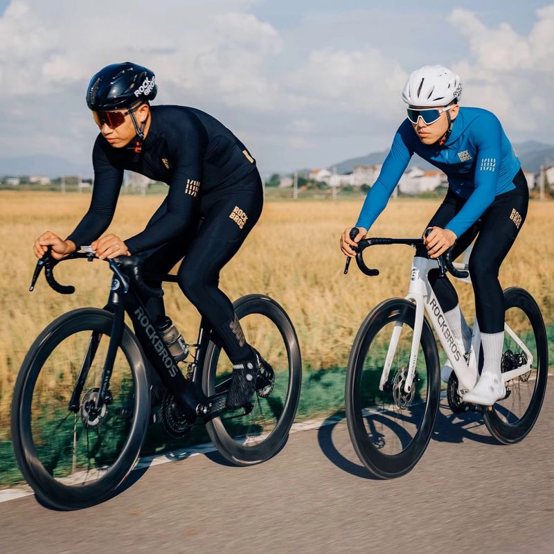 Rockbros YDCK012-1 Long Fleece Bib Tights with Pad Size L - Black Rockbros