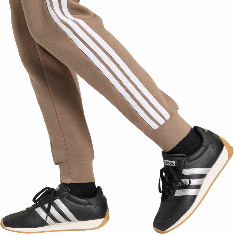 Women's adidas Essentials 3-Stripes Fleece Slim Pants Beige KF8317