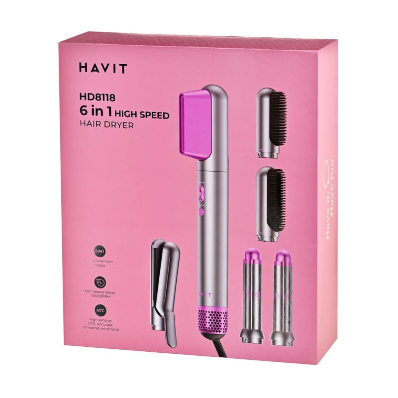 Havit HD8118-EU Hair Dryer (Gray-Pink) AGD - Produkty/Suszarki do włosów Your Sports Performance