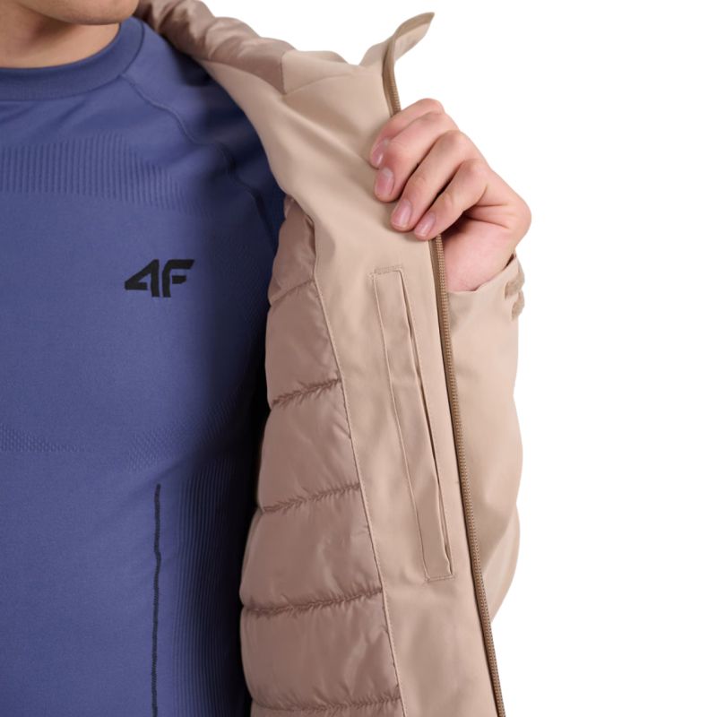 Men's ski jacket 4F M0787 beige 4FWAW25TTJAM0787 83S In preparation Your Sports Performance
