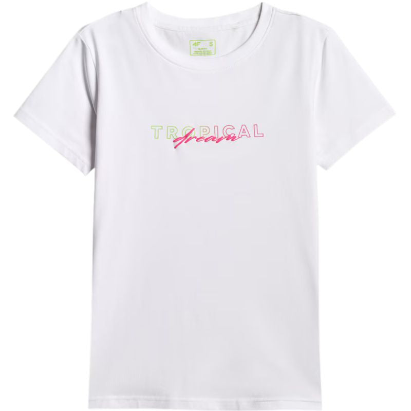 Women's T-shirt 4F F2717 white 4FWSS26TTSHF2717 10S