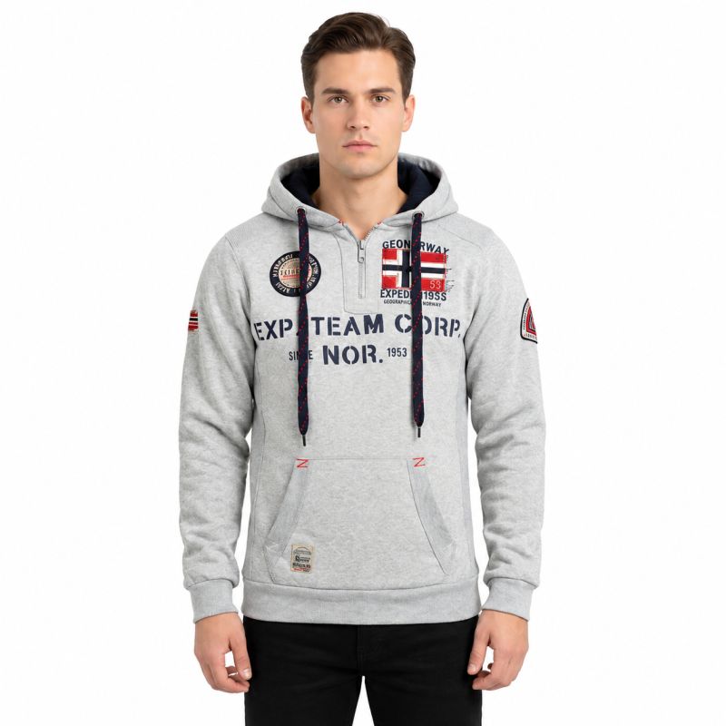 Geographical Norway GOPTAINE MEN 100 EO BS2 Men’s Sweatshirt (WT1885H/GN-LIGHT GREY)