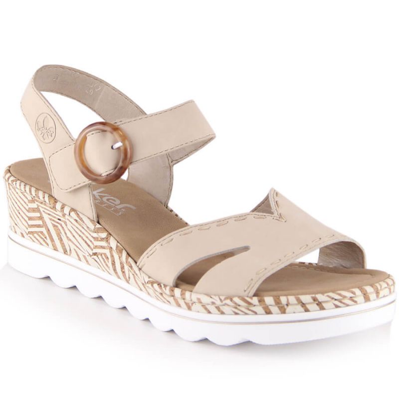 Comfortable wedge sandals Rieker W RKR595, beige Footwear/Lifestyle/Rieker Your Sports Performance
