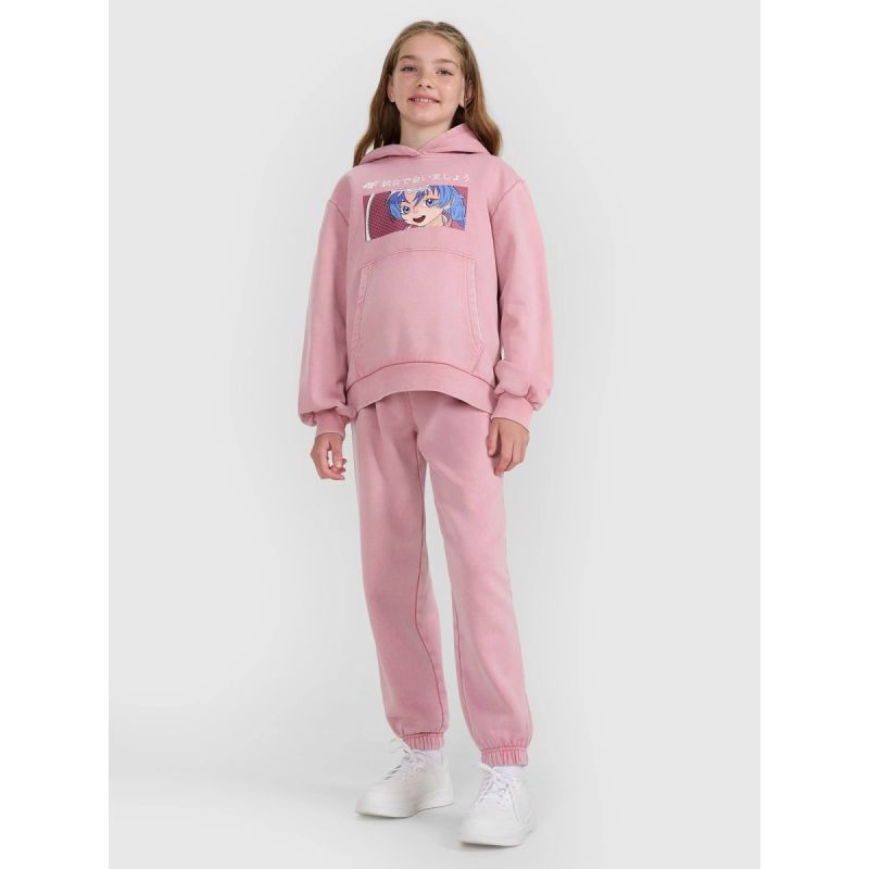 Girls' sweatshirt with hood, open, 4F 4FJRAW25TSWSF2294-54S *Kategoria tymczasowa Your Sports Performance