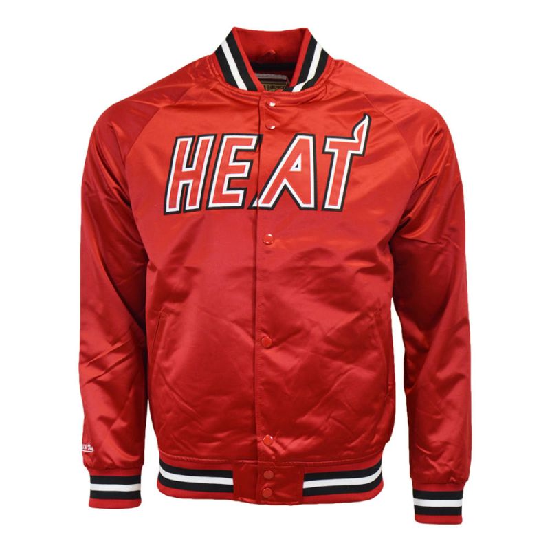 Mitchell & Ness Men's Lightweight Satin Jacket NBA Miami Heat Odzież/Odzież na co dzień Your Sports Performance