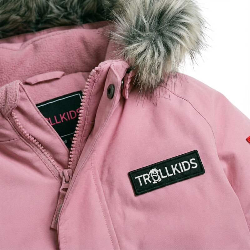 Trollkids Kids Kirkenes Snowsuit for Girls, Snowy, Waterproof, Pink (387-231) Clothing Your Sports Performance