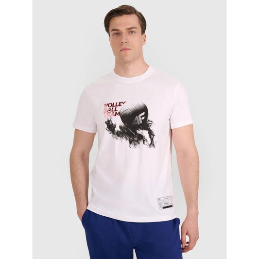 Men's regular t-shirt with volleyball print 4F 4FRAW25TTSHM3235-10S *Kategoria tymczasowa Your Sports Performance
