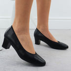 Women's leather pumps with a low heel, black Rieker 44650 Footwear Your Sports Performance