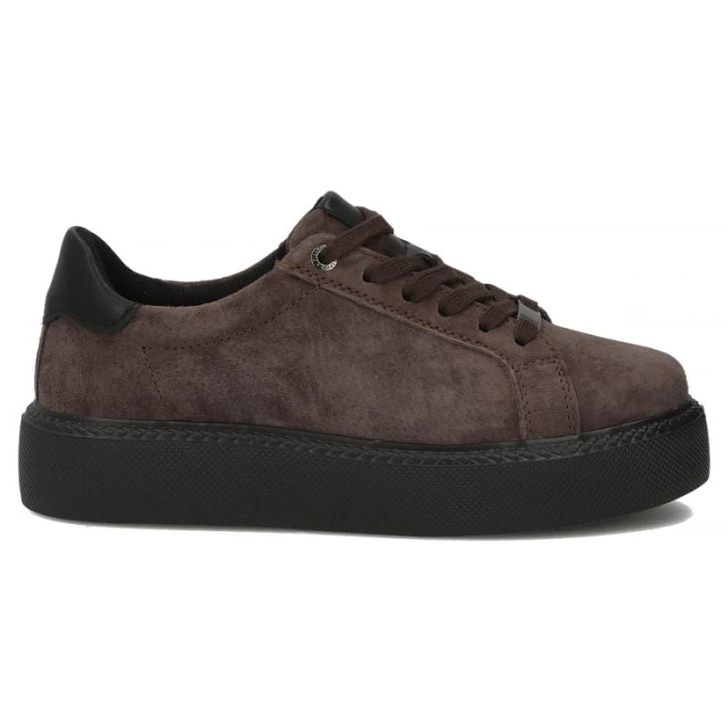 Women's leather platform sneakers, brown, Filippo DP6119