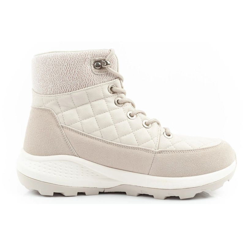 Lee Cooper women's winter hiking sports shoes, insulated, cream, eco-leather Lee Cooper