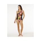 Women's RIP CURL Mirage Zip Front One Piece swimsuit, multicolor