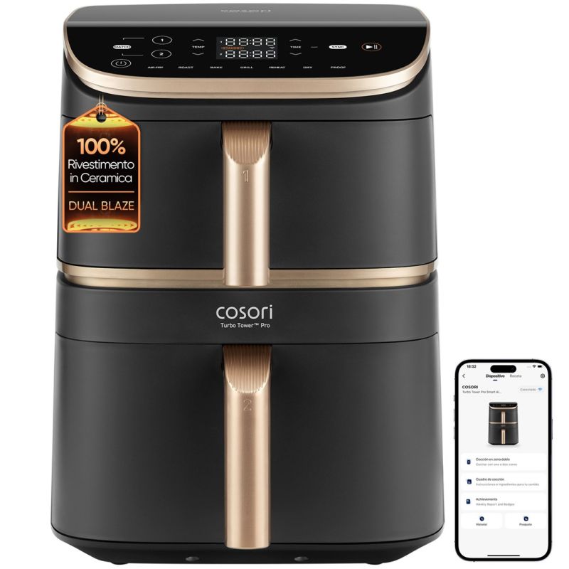 10.8L Cosori Airfryer Turbo Tower Pro Smart Fryer CAF-DC123S-DEUR AGD - Produkty/Frytownice Your Sports Performance