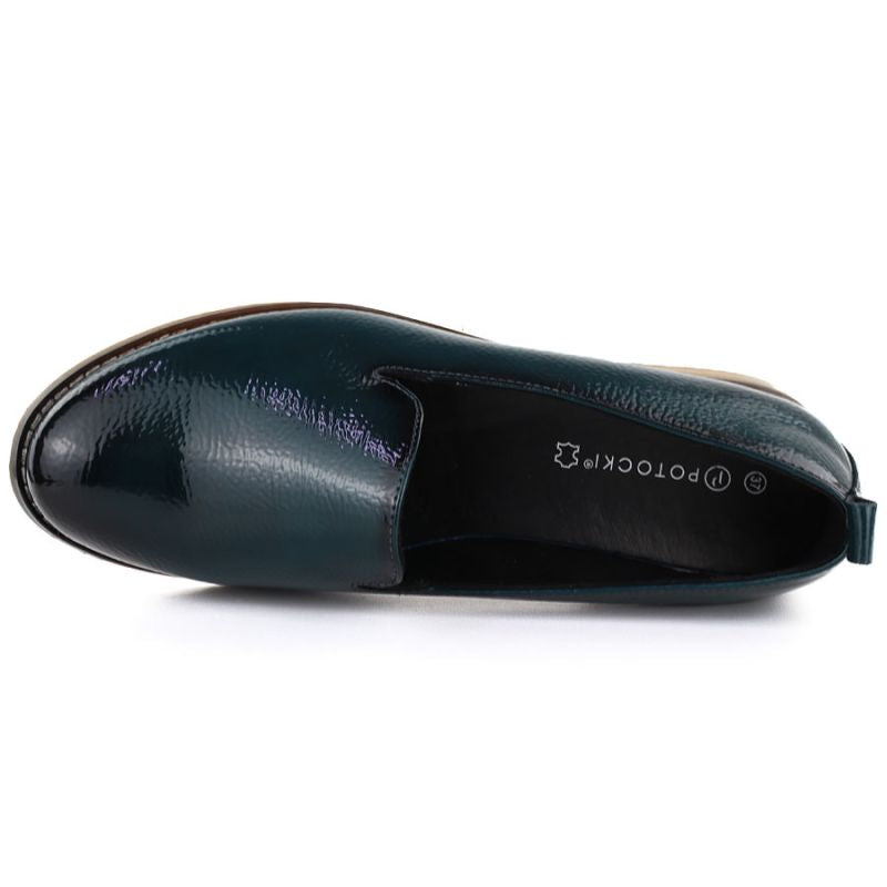 Women's patent leather shoes, navy blue, Potocki 19337 Potocki
