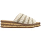 Women's beige wedge sandals Rieker 629X8-60 Rieker