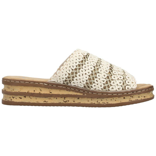 Women's beige wedge sandals Rieker 629X8-60 Rieker