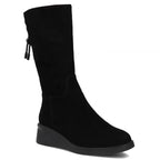 Women's leather high wedge ankle boots, black Filippo DBT7210