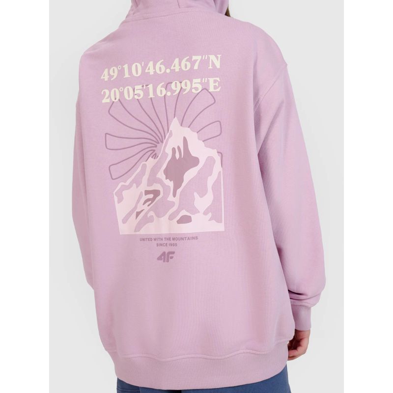 Girls' sweatshirt with a hood, 4F 4FJWSS25TSWSF1482-52S *Kategoria tymczasowa Your Sports Performance