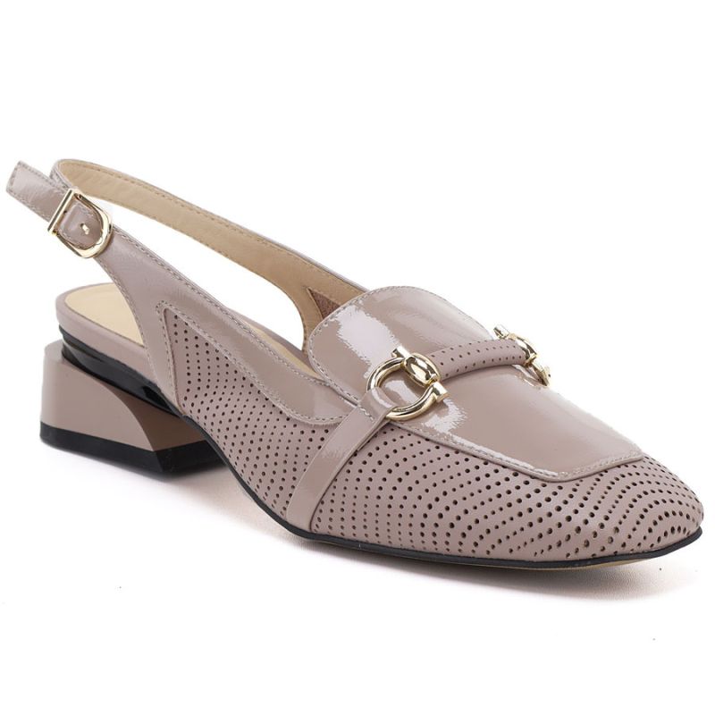 Women's patent leather sandals in beige Artiker 56C1996 Artiker