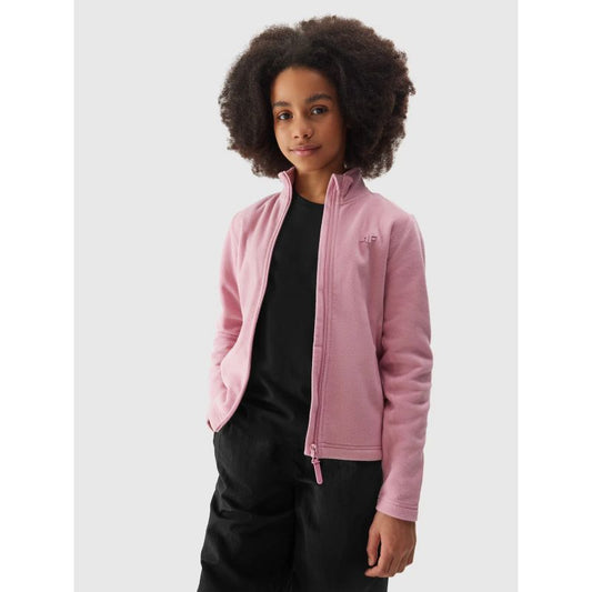 Regular girls' fleece with stand-up collar 4F Junior 4FJWSS24TFLEF166-54S *Kategoria tymczasowa Your Sports Performance