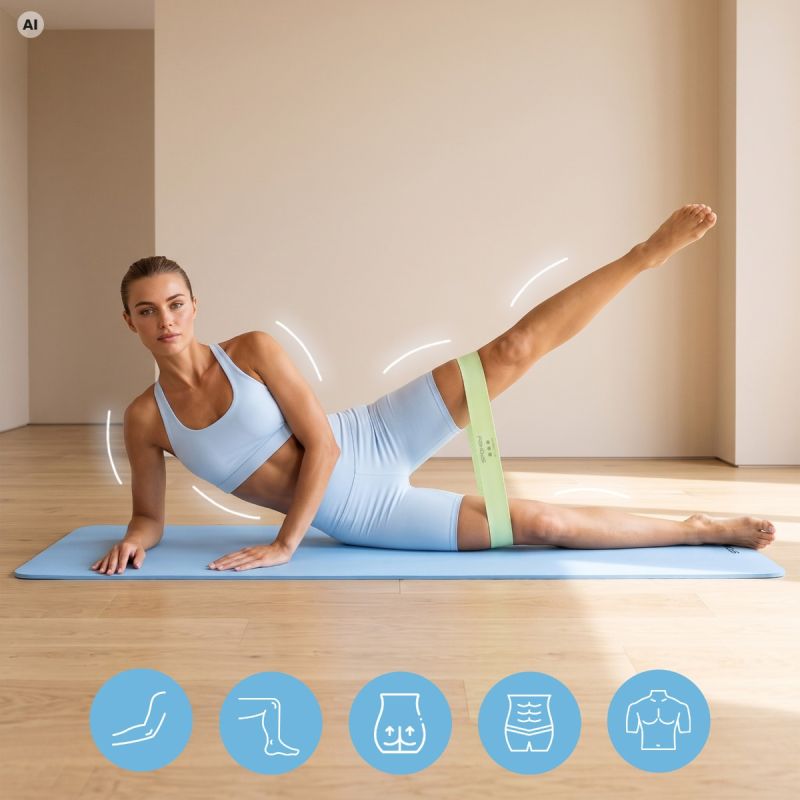 A set of three training bands with an anti-slip structure, Spokey JUICY SET