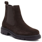 Women's leather ankle boots, suede, chocolate, Sergio Leone BT-01-S