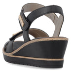 Women's gold leather wedge sandals Remonte R6266-90 Remonte